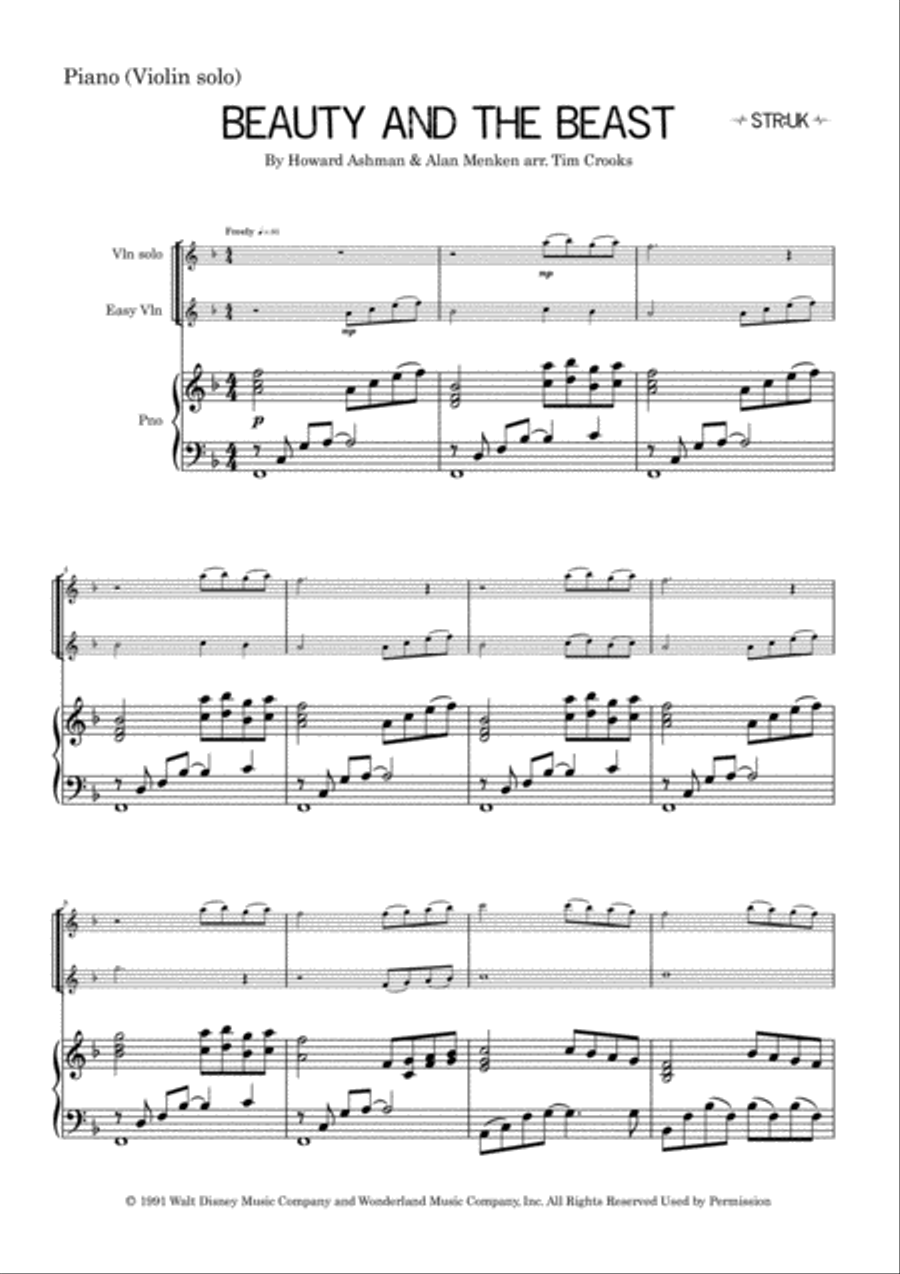 Beauty And The Beast Violin Solo scores gallery preview page 2