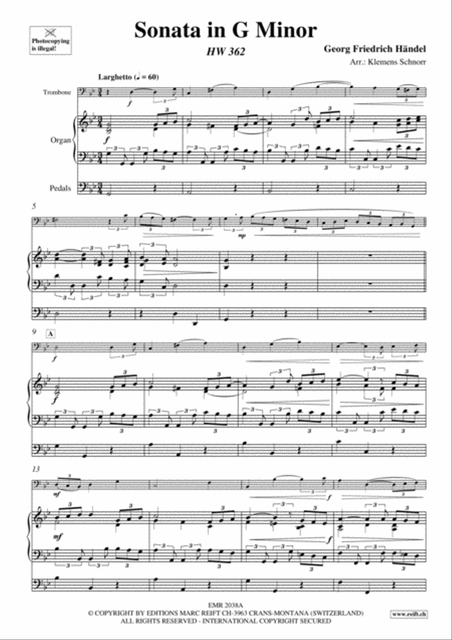 Sonata in G Minor Trombone scores gallery preview page 4