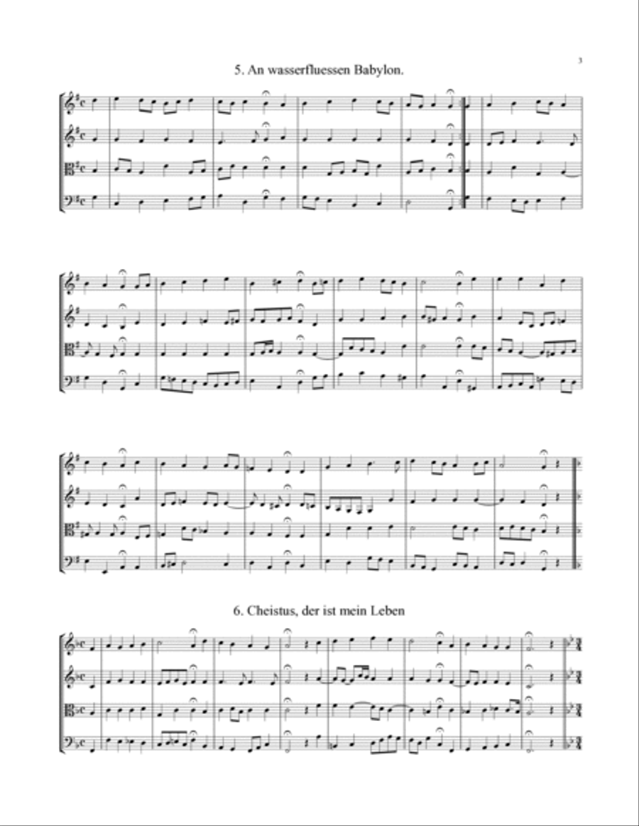 Bach Four-Part Chorales - 36 in Set (for String Quartet) 4-Part scores gallery preview page 4