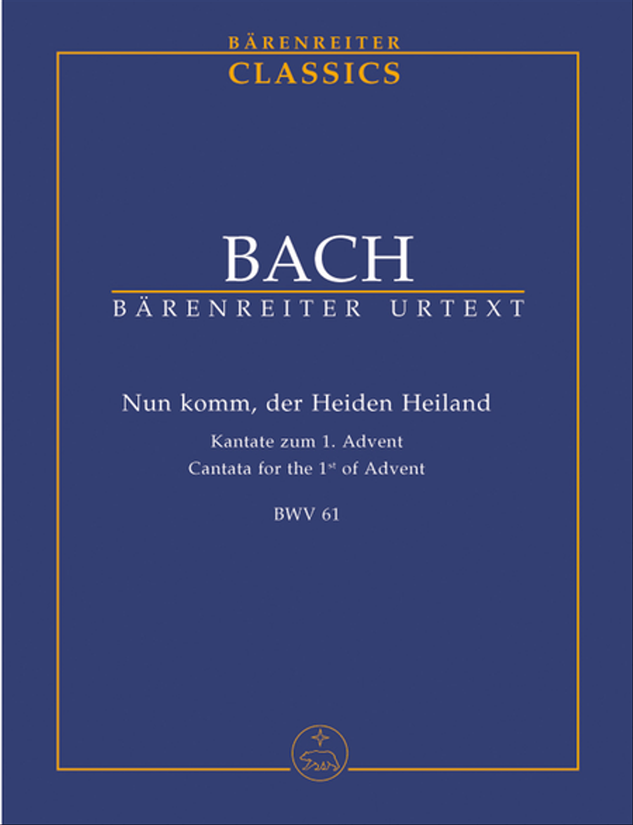 Nun komm, der Heiden Heiland, BWV 61 4-Part scores gallery preview page 1