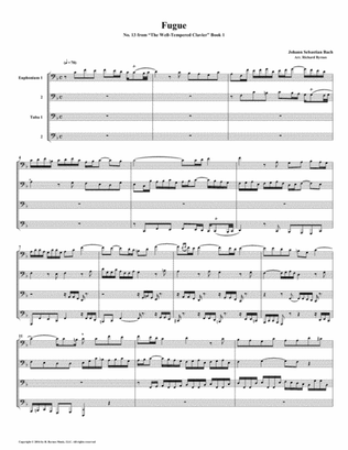 Fugue 13 from Well-Tempered Clavier, Book 1 (Euphonium-Tuba Quartet)