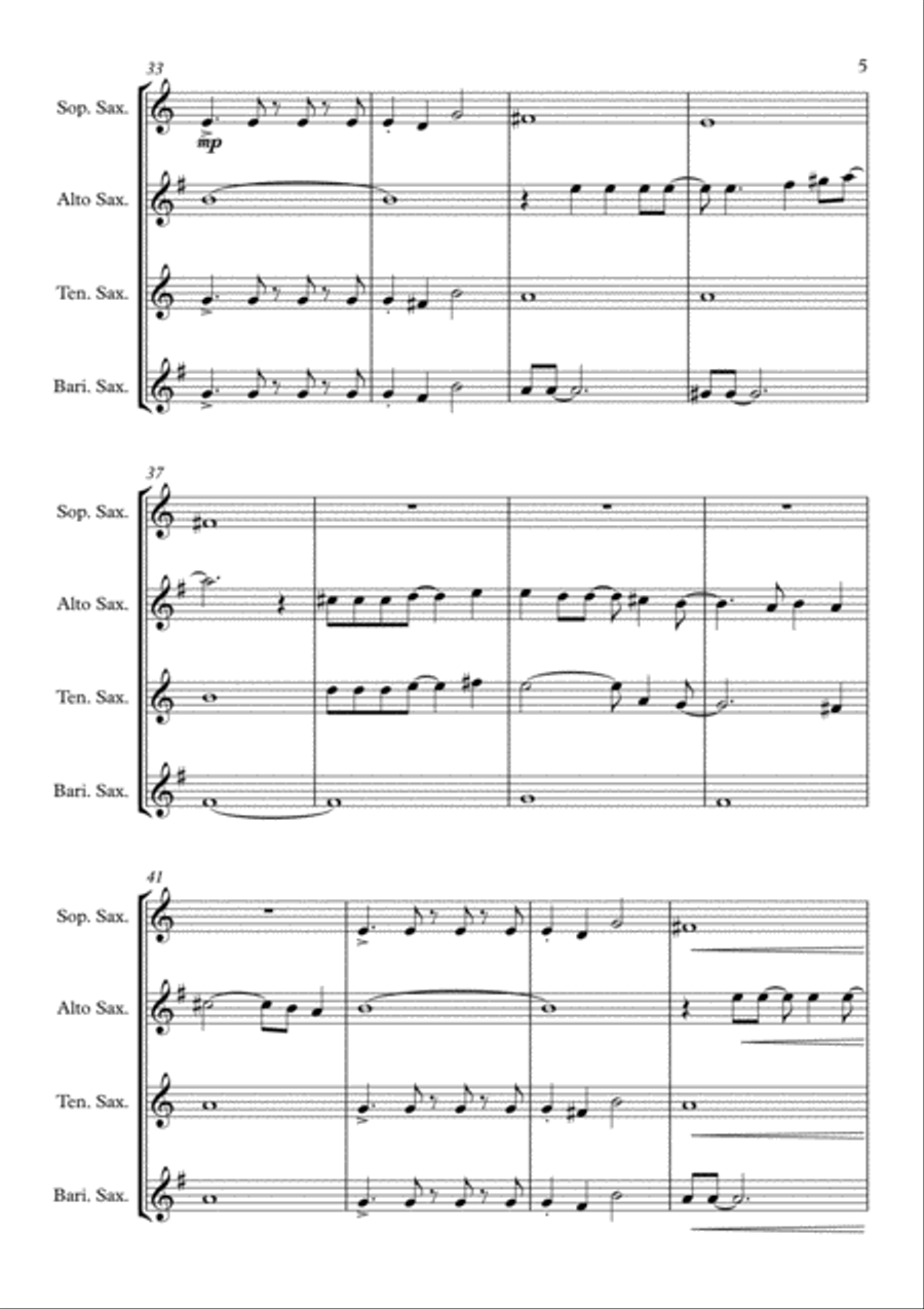 Africa Africa Saxophone Quartet scores gallery preview page 5