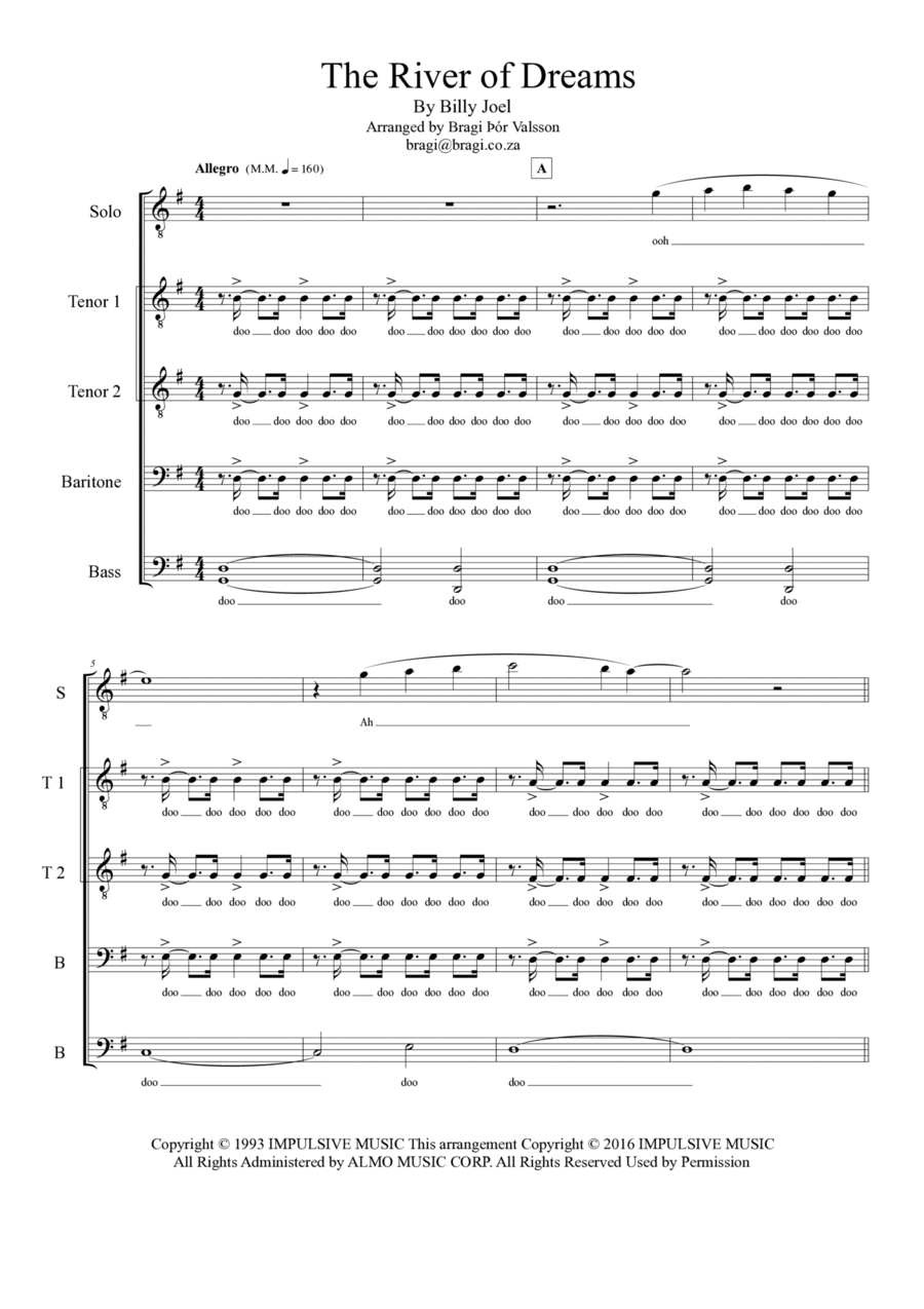 The River Of Dreams TTBB scores gallery preview page 1
