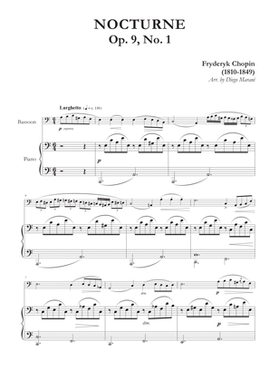 Book cover for Nocturne Op. 9, No. 1 for Bassoon and Piano