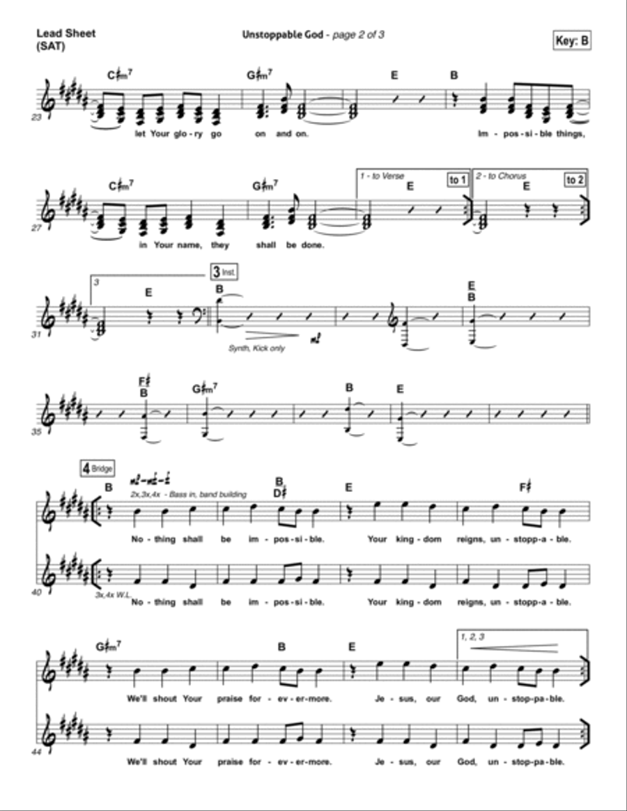 Unstoppable God Piano scores gallery preview page 2