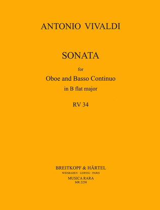 Book cover for Sonata in B flat major RV 34