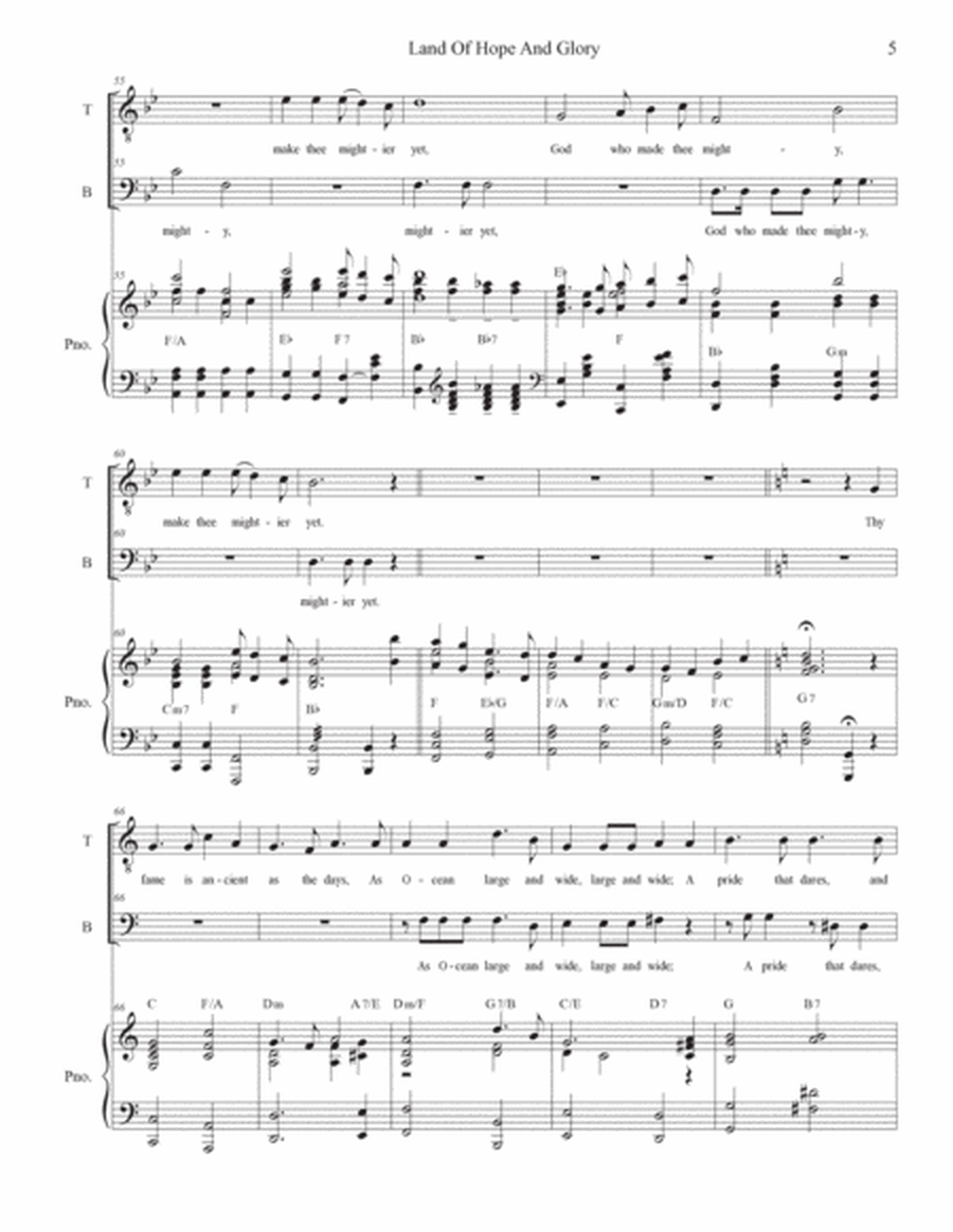 Land Of Hope And Glory (Pomp and Circumstance) (Duet for Tenor and Bass solo) image number null