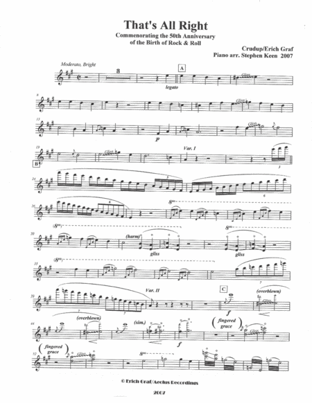 Arrangement of That's All Right for flute & piano image number null