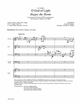 O God of Light: Happy the Home (Downloadable Full Score)