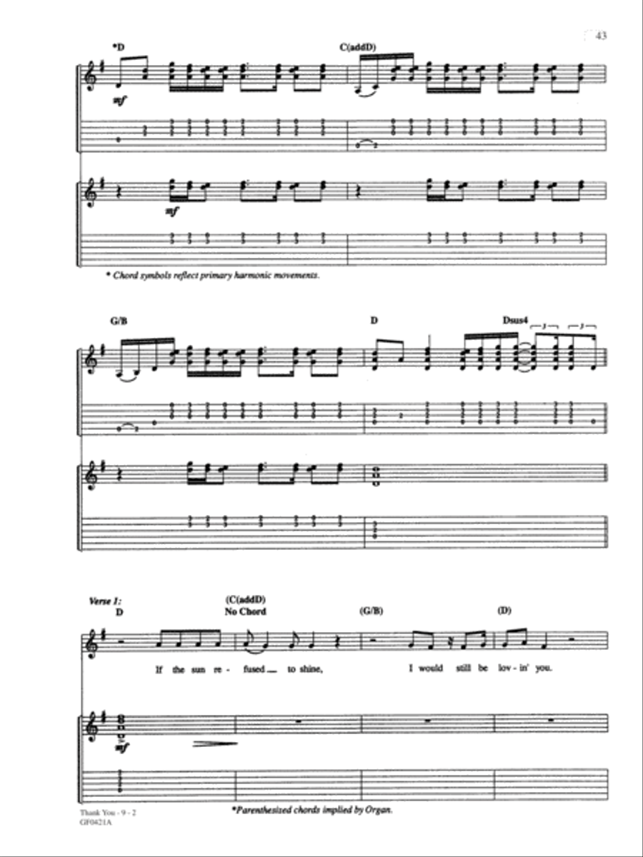Thank You Thank You Guitar Tablature scores gallery preview page 2