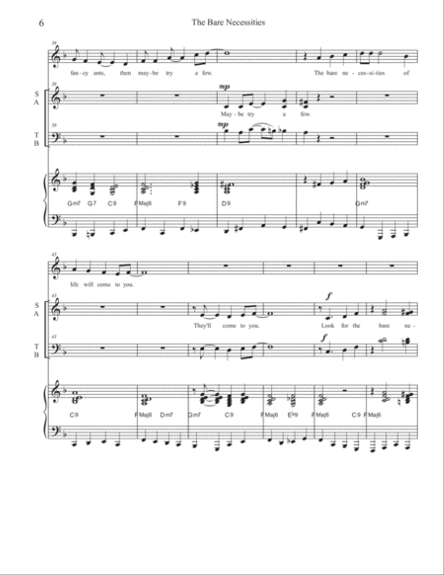 The Bare Necessities 4-Part scores gallery preview page 6