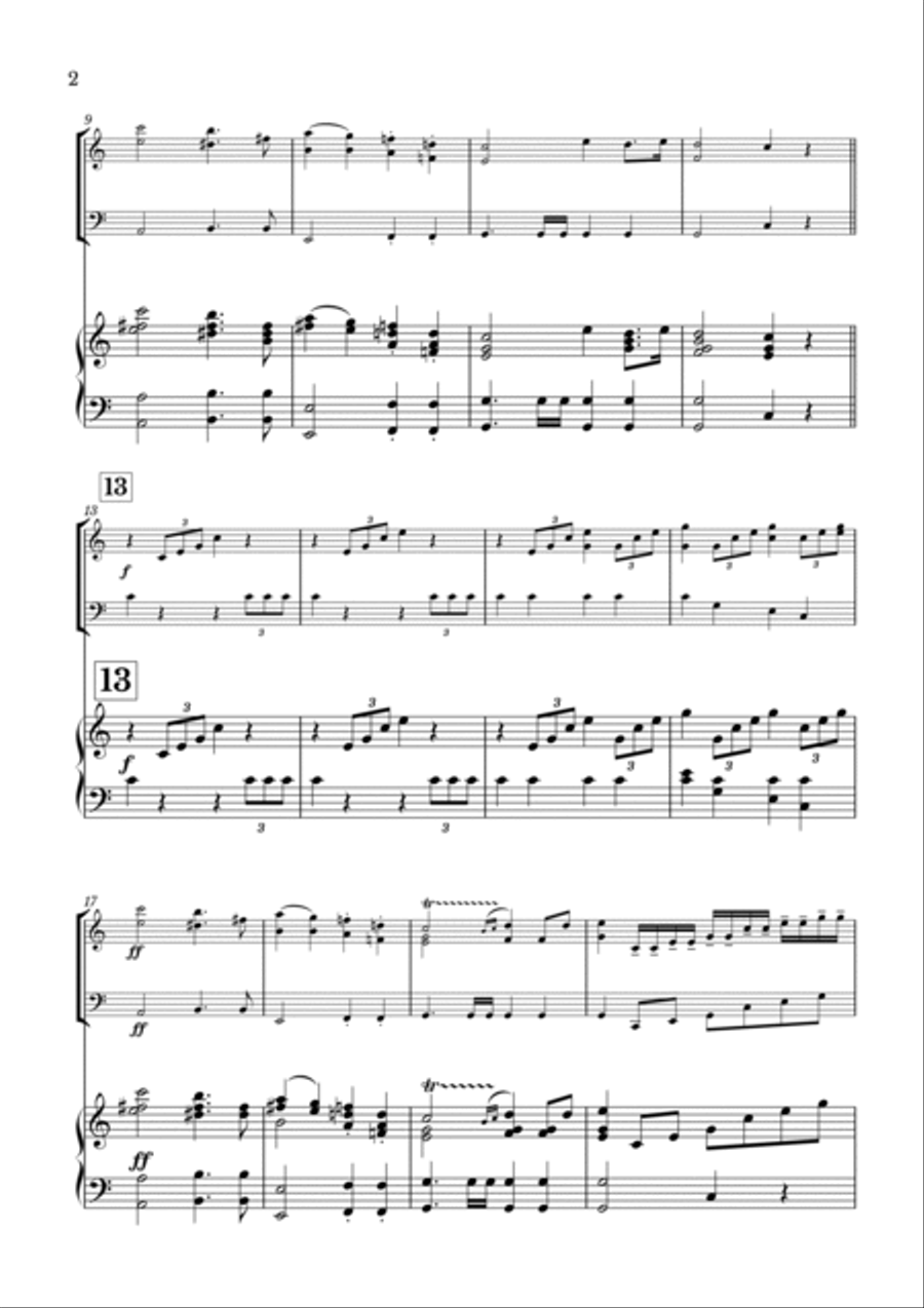 Wedding March Mendelssohn for Violin, Cello and Piano Piano Trio scores gallery preview page 2