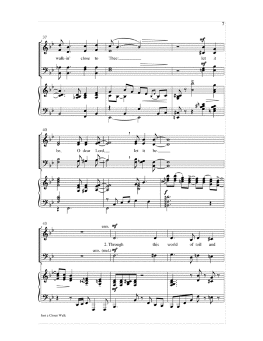 Just a Closer Walk Choir scores gallery preview page 7