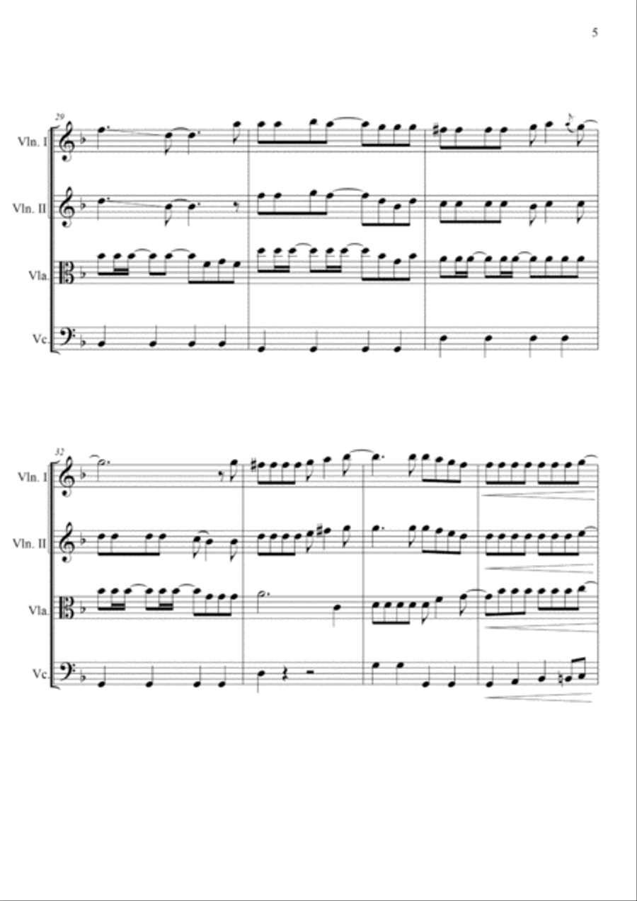 Don't Stop Me Now String Quartet scores gallery preview page 5