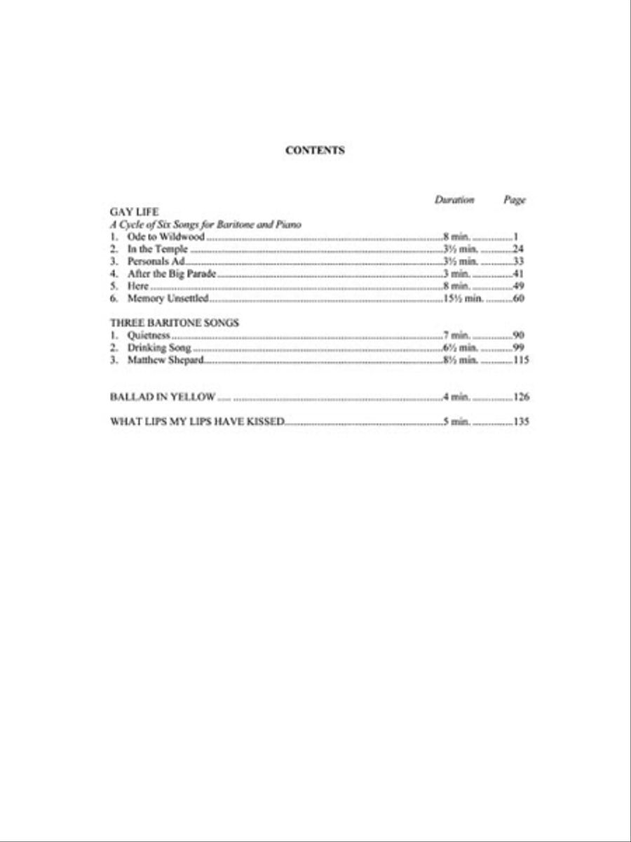 Songs for Baritone and Piano Voice Solo scores gallery preview page 6