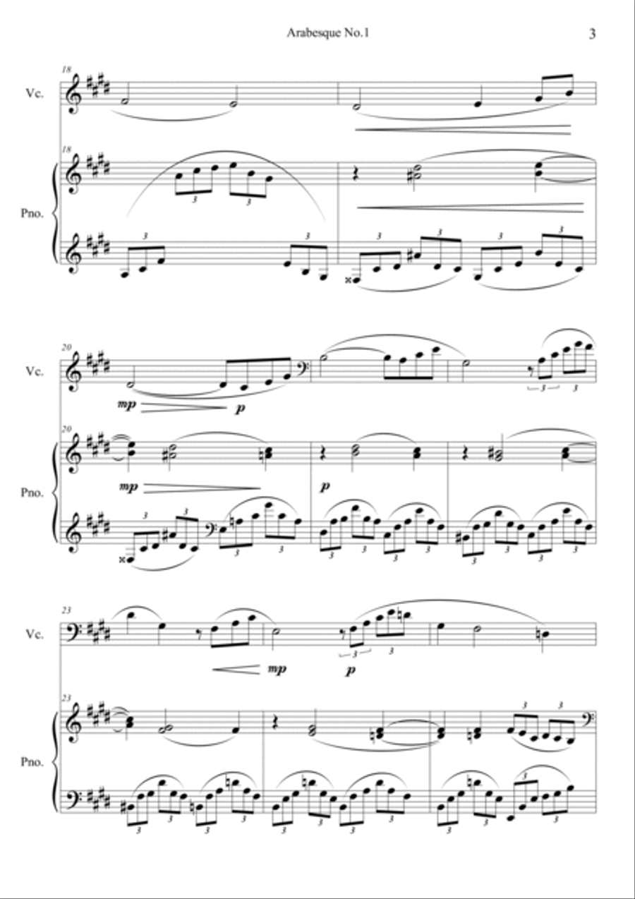 Arabesque No.1 Piano scores gallery preview page 3