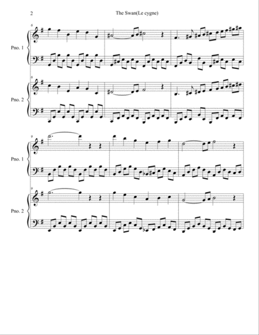 The Swan Piano scores gallery preview page 2