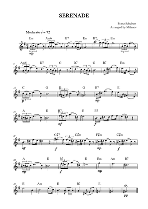 Book cover for Serenade | Schubert | Lead Sheet | E minor