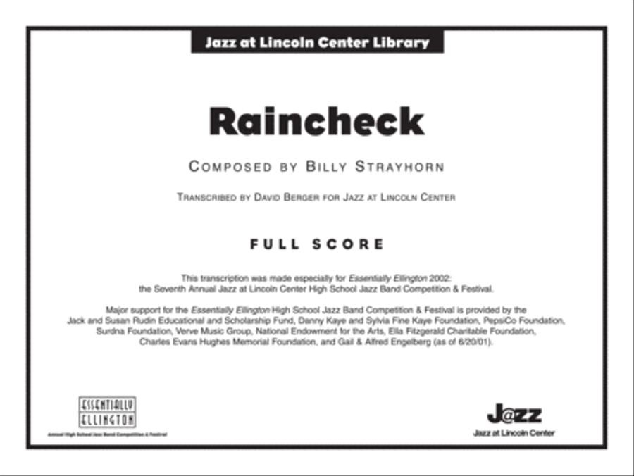 Raincheck: Score Jazz Ensemble scores gallery preview page 1