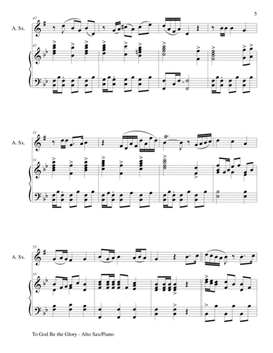 TO GOD BE THE GLORY (Duet – Alto Sax and Piano/Score and Parts) image number null