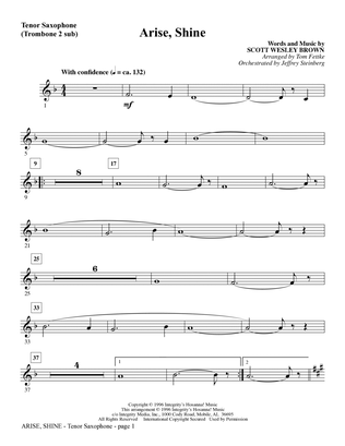 Arise, Shine (arr. Tom Fettke) - Tenor Saxophone (Tromb. 2 sub)