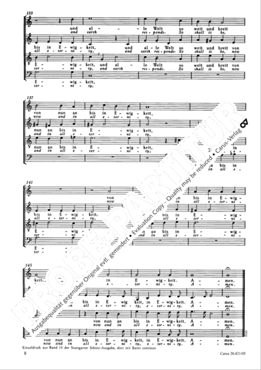 Glory to God upon his throne (All Ehr und Lob soll Gottes sein) 4-Part scores gallery preview page 9