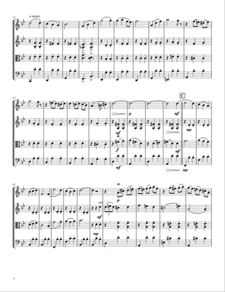 Merry-go-round Of Life String Quartet scores gallery preview page 4