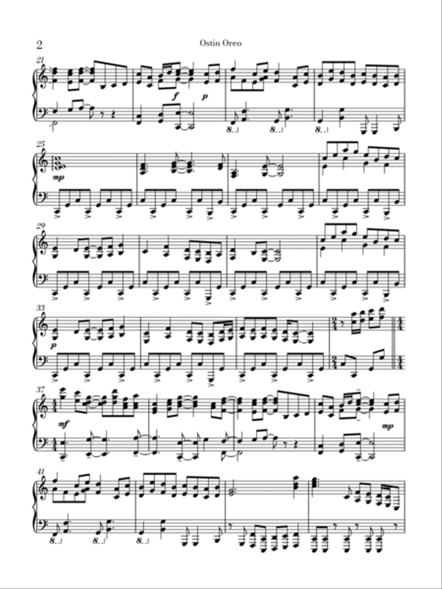 Ostin Oreo Ostin Oreo Piano Solo scores gallery preview page 2