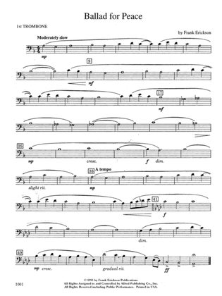 Ballad for Peace: 1st Trombone