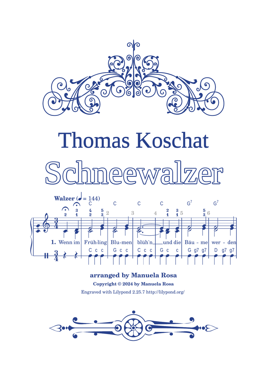Schneewalzer Piano Solo scores gallery preview page 1