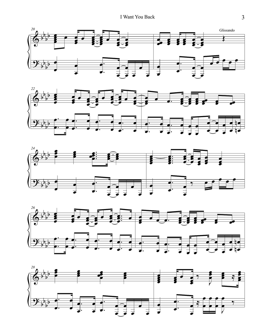 I Want You Back Piano Solo scores gallery preview page 3