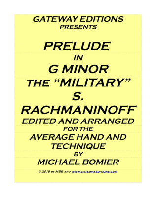 Prelude in G minor "Military" of Rachmaninoff for piano solo