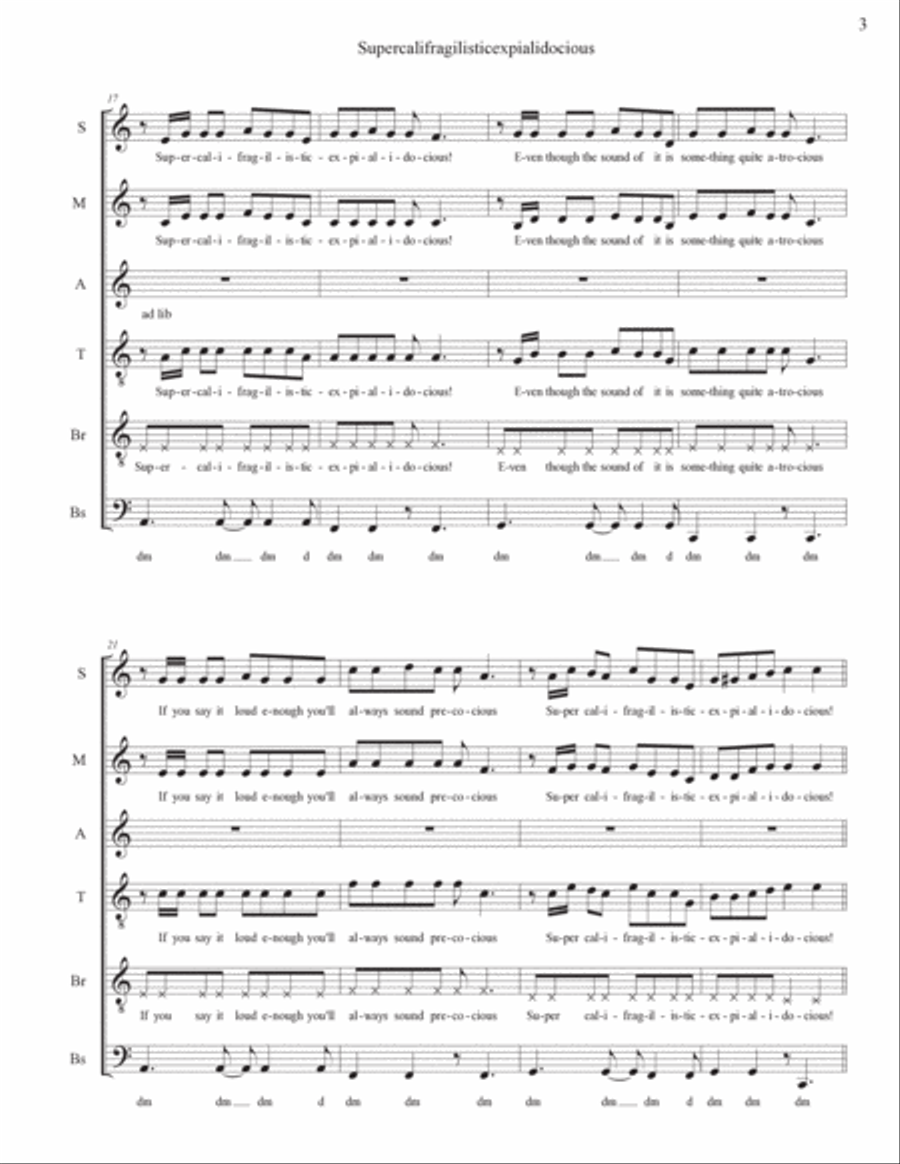 Supercalifragilisticexpialidocious Divisi scores gallery preview page 3