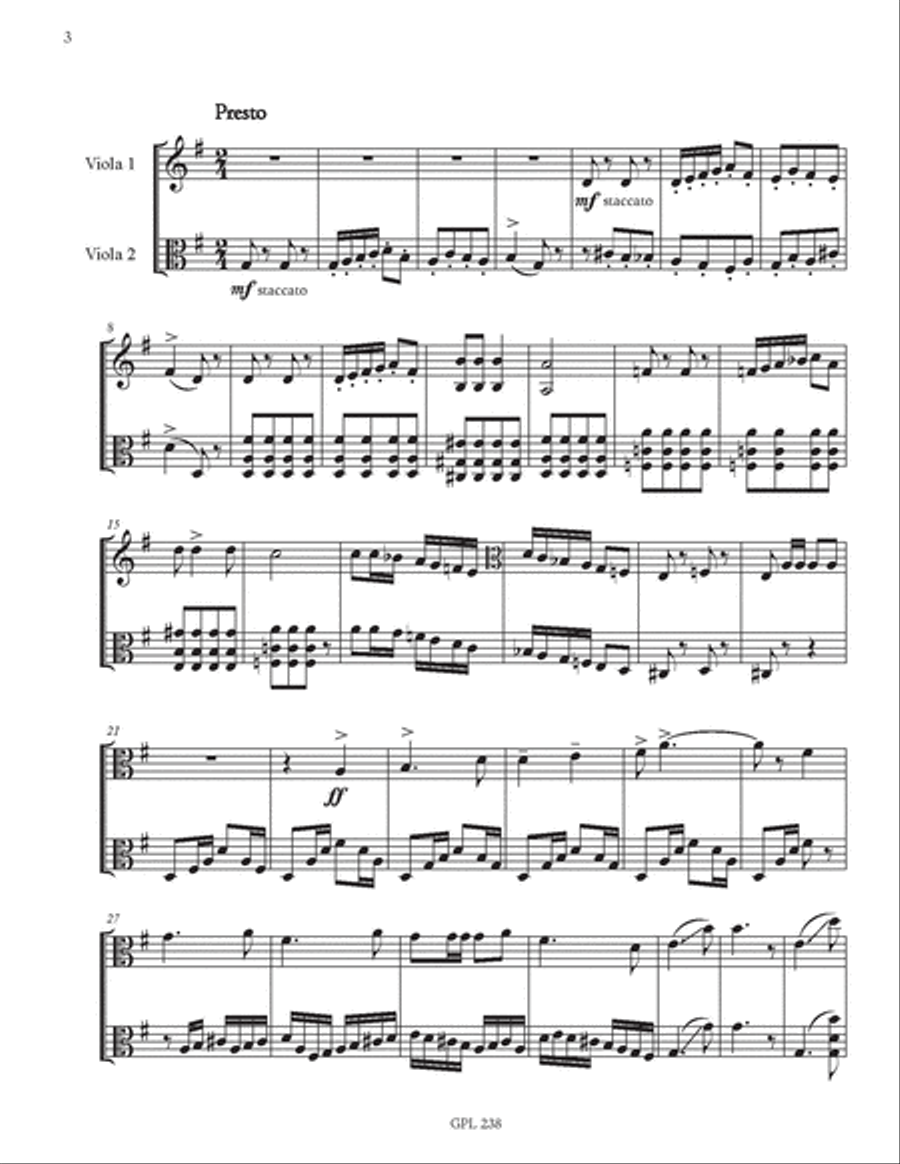 2 Duets for 2 Violas in G major (1920) String Duet scores gallery preview page 2
