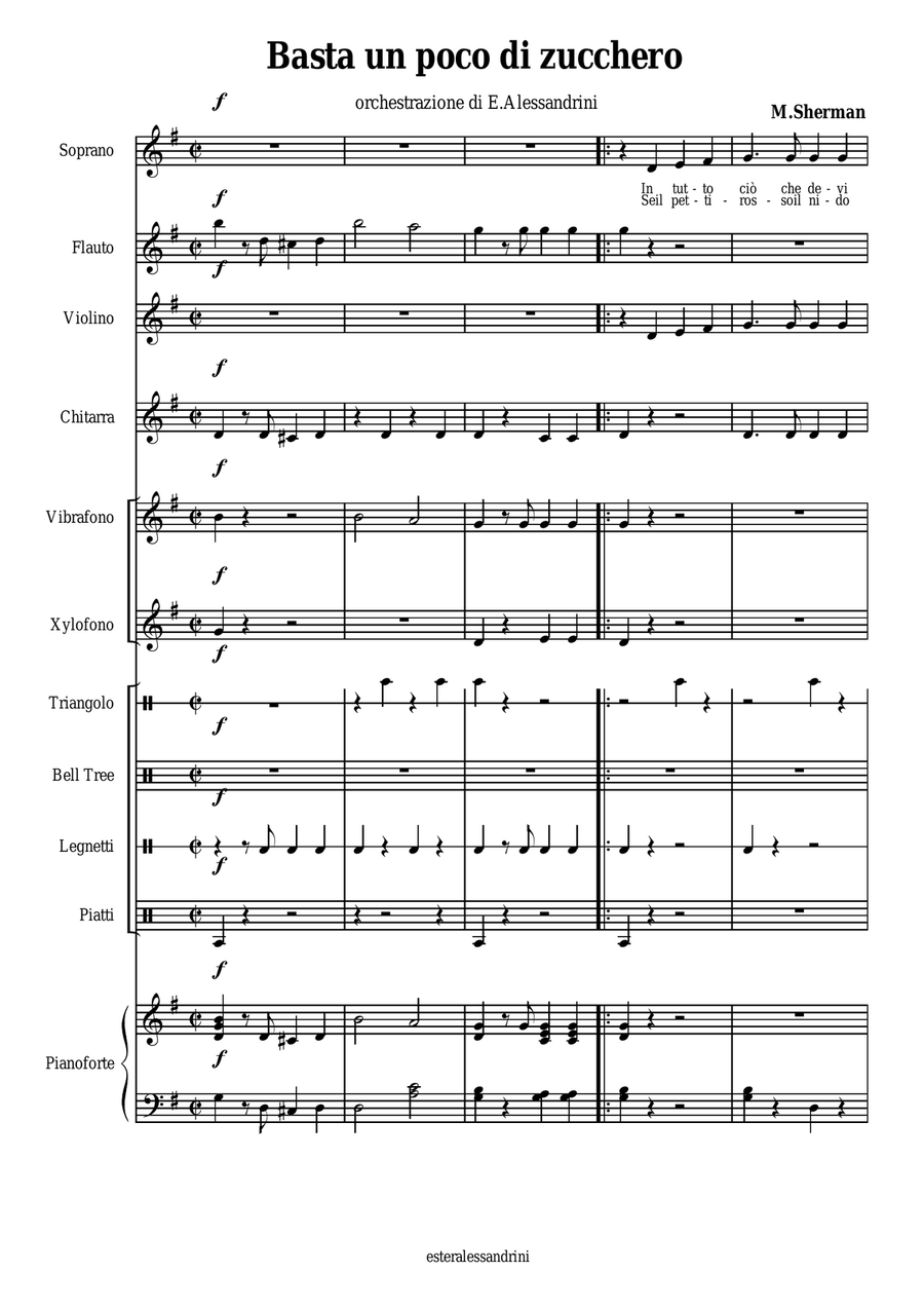 Basta un poco di zucchero Unison Choir scores gallery preview page 1