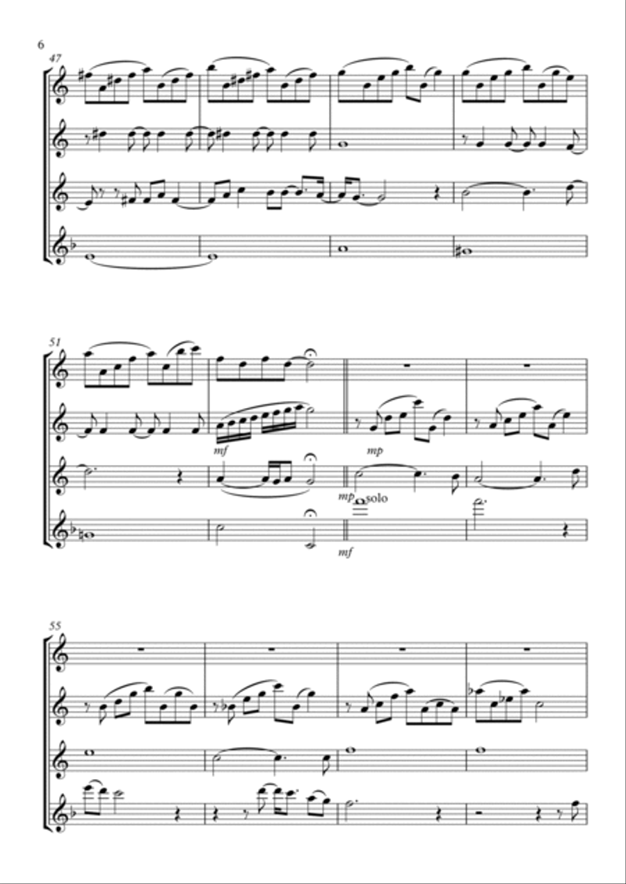 Over The Rainbow Flute Quartet scores gallery preview page 6
