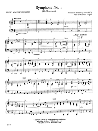 Symphony No. 1 (4th Movement ): Piano Accompaniment