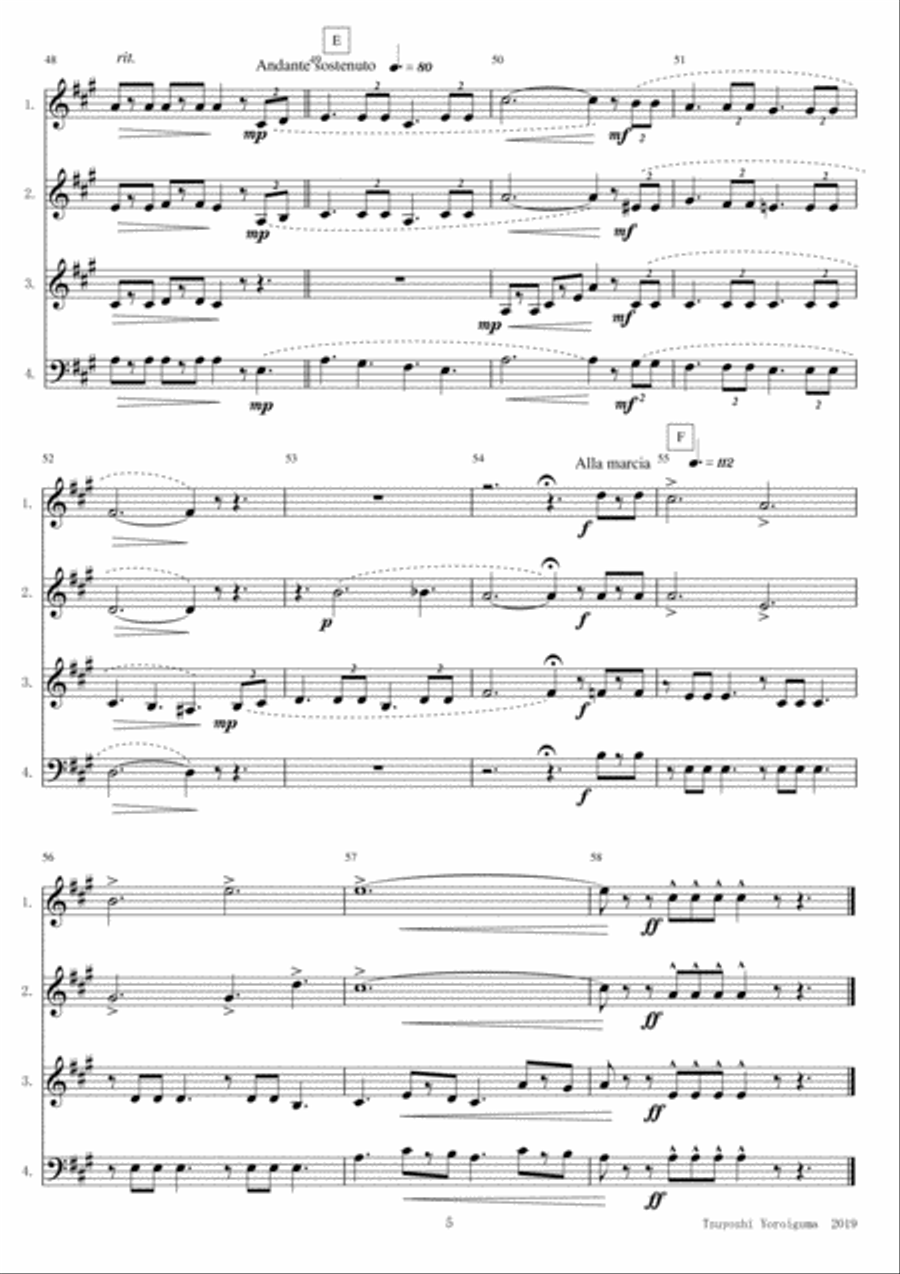 <Horn Quartet> Two Scandinavian Summer Songs Brass Ensemble scores gallery preview page 5