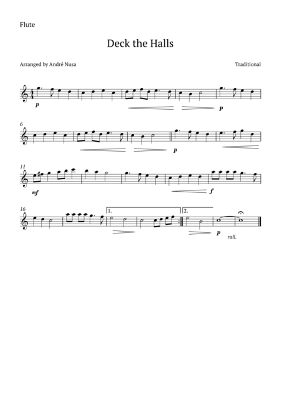 Deck the Halls Flute scores gallery preview page 2