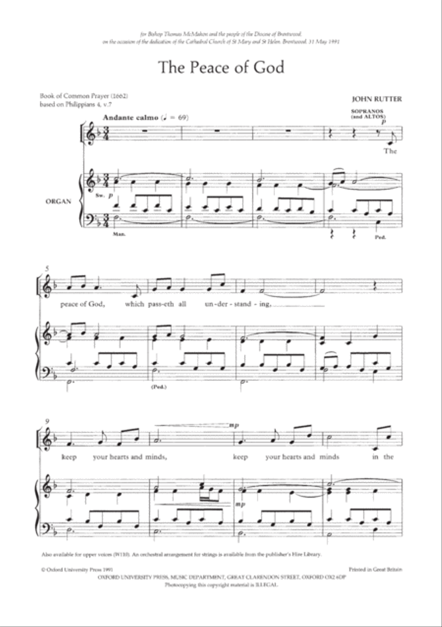 The Peace of God 4-Part scores gallery preview page 2