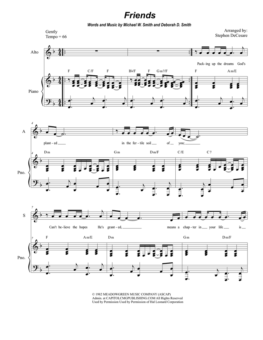 Friends Friends Alto Voice scores gallery preview page 1