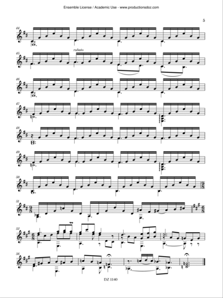 Trois études de concert Classical Guitar scores gallery preview page 5