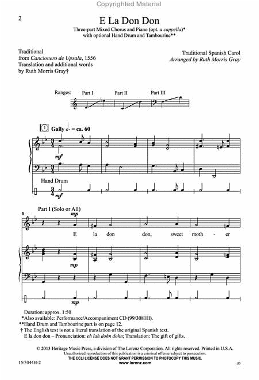 E La Don Don E La Don Don 3-Part scores gallery preview page 2