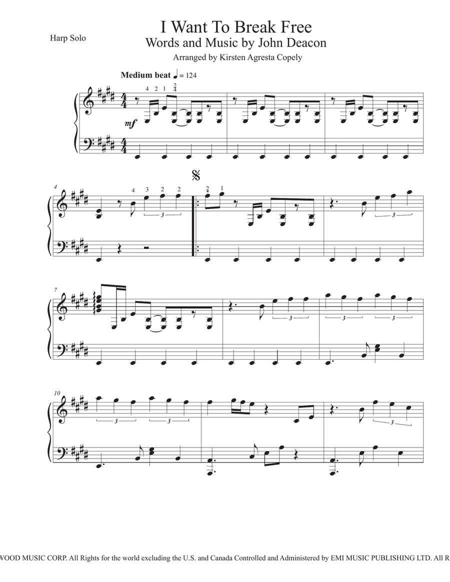 I Want To Break Free Harp scores gallery preview page 1