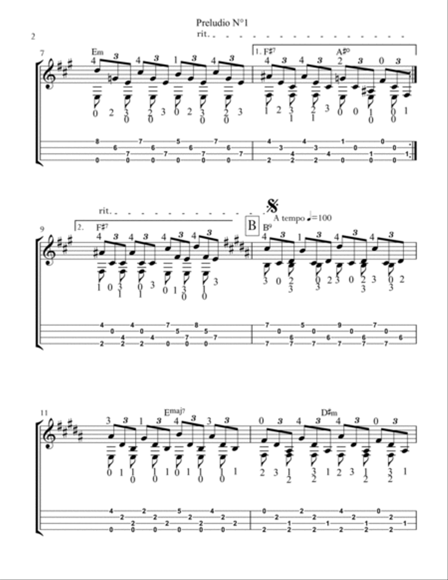 Preludio No.1 Ukulele scores gallery preview page 2