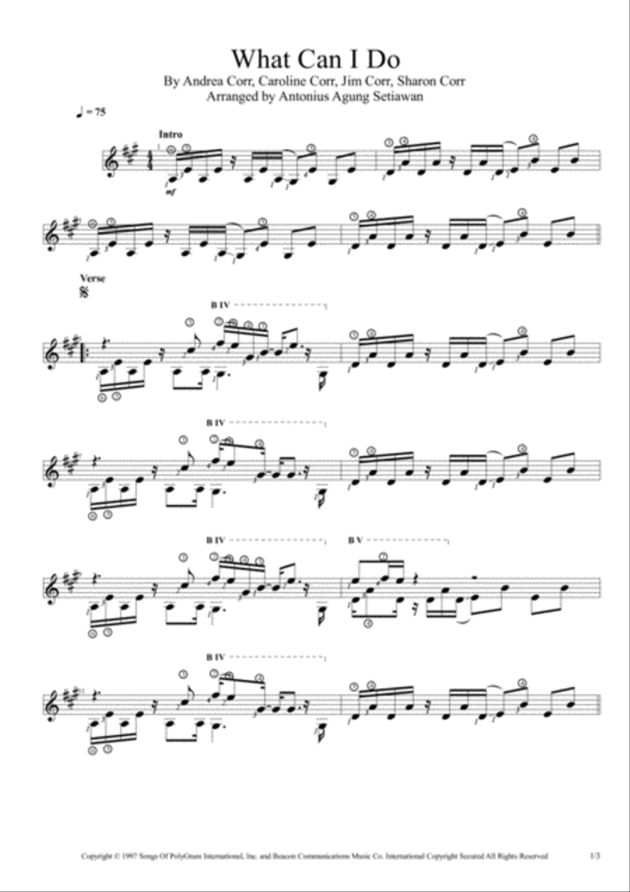 What Can I Do Guitar Solo scores gallery preview page 1