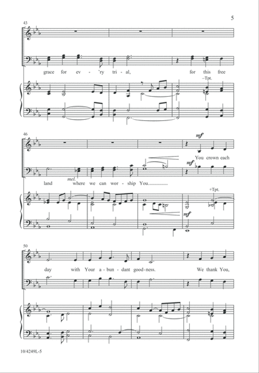 We Thank You, Lord We Thank You, Lord 4-Part scores gallery preview page 6