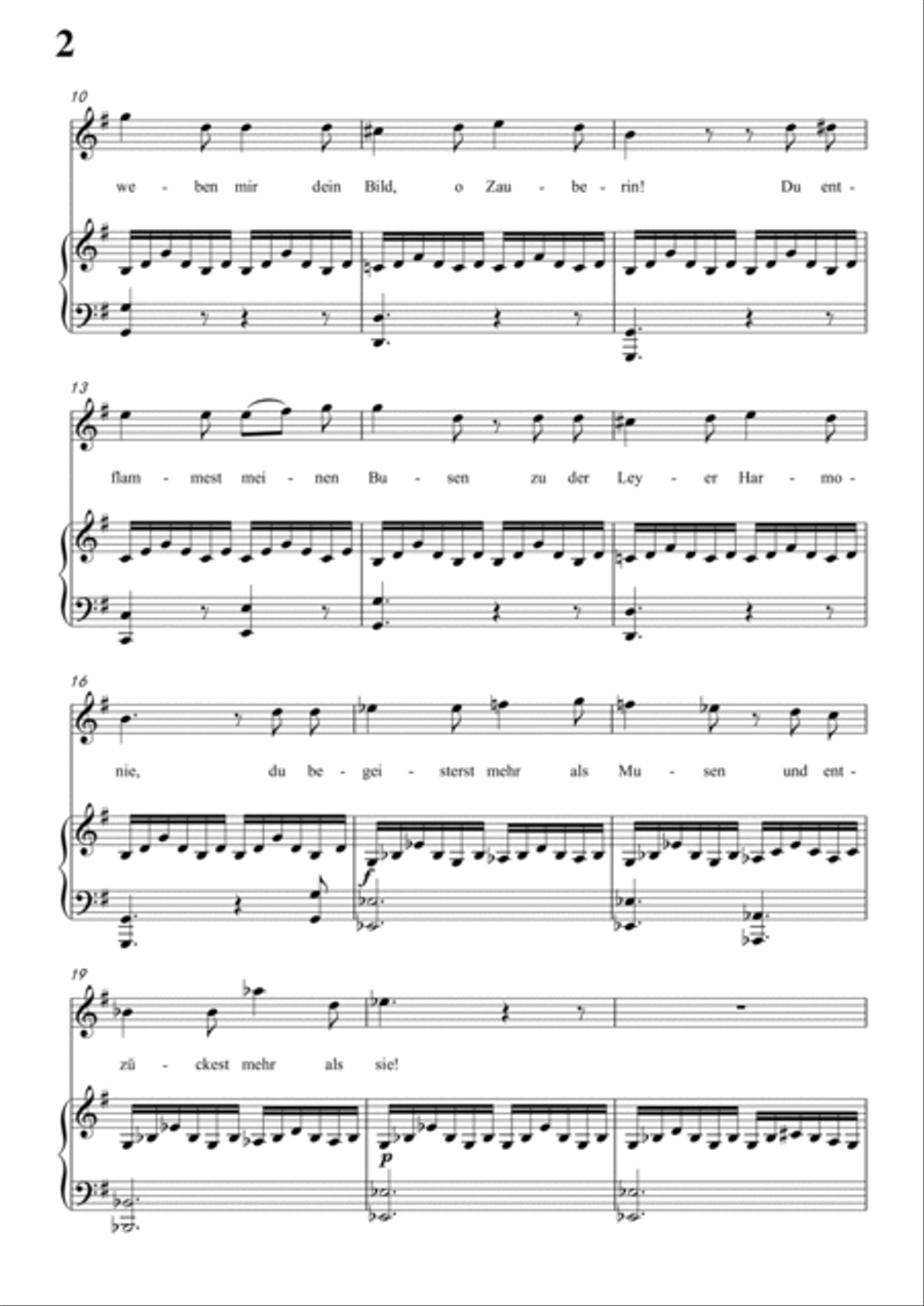 Schubert-Als ich sie errothen sah in G for Vocal and Piano Voice scores gallery preview page 3