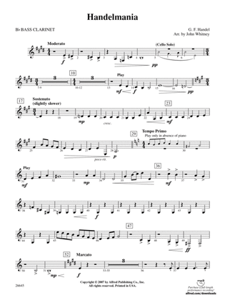 Handelmania: B-flat Bass Clarinet