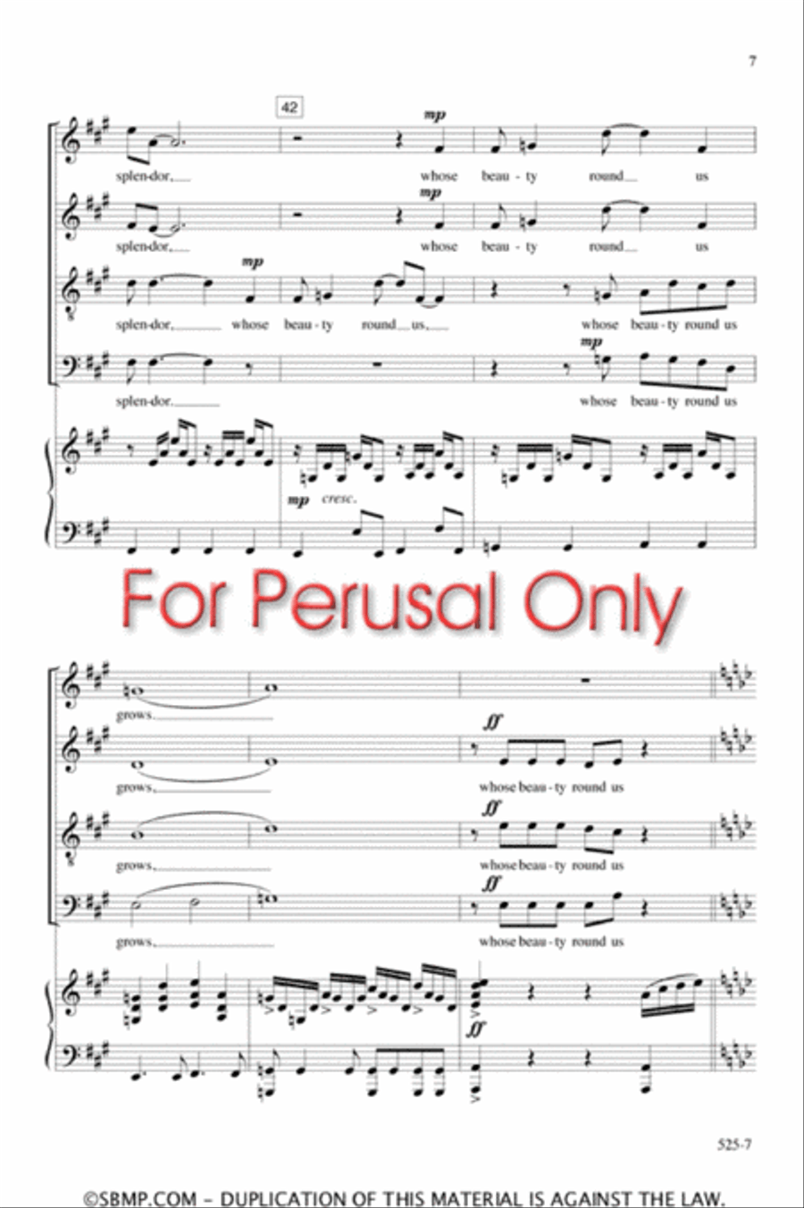 We Sing of Golden Mornings - SATB Octavo 4-Part scores gallery preview page 7